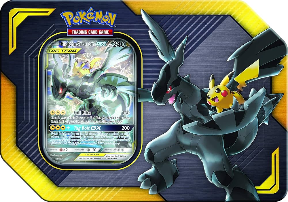 Pokémon TAG TEAM Tins Pikachu&Zekrom GX Pokemon Tag Team Tin Pikachu & Zekrom- TCG: Sun & Moon